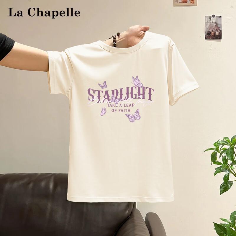 La Chapelle Women s Starlight Butterfly Print Loose Cotton T-Shirt M