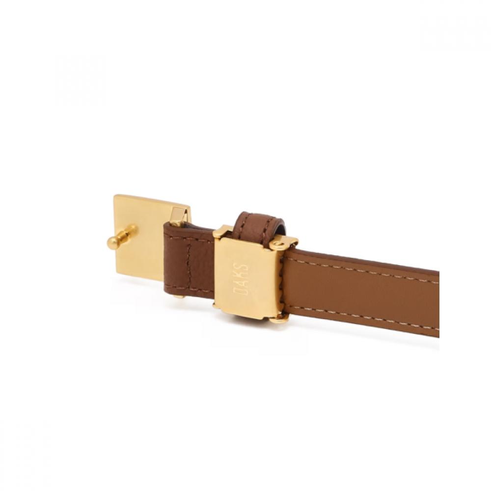 Daks Brown Embossed Logo Leather Belt Dbbe6f749w2