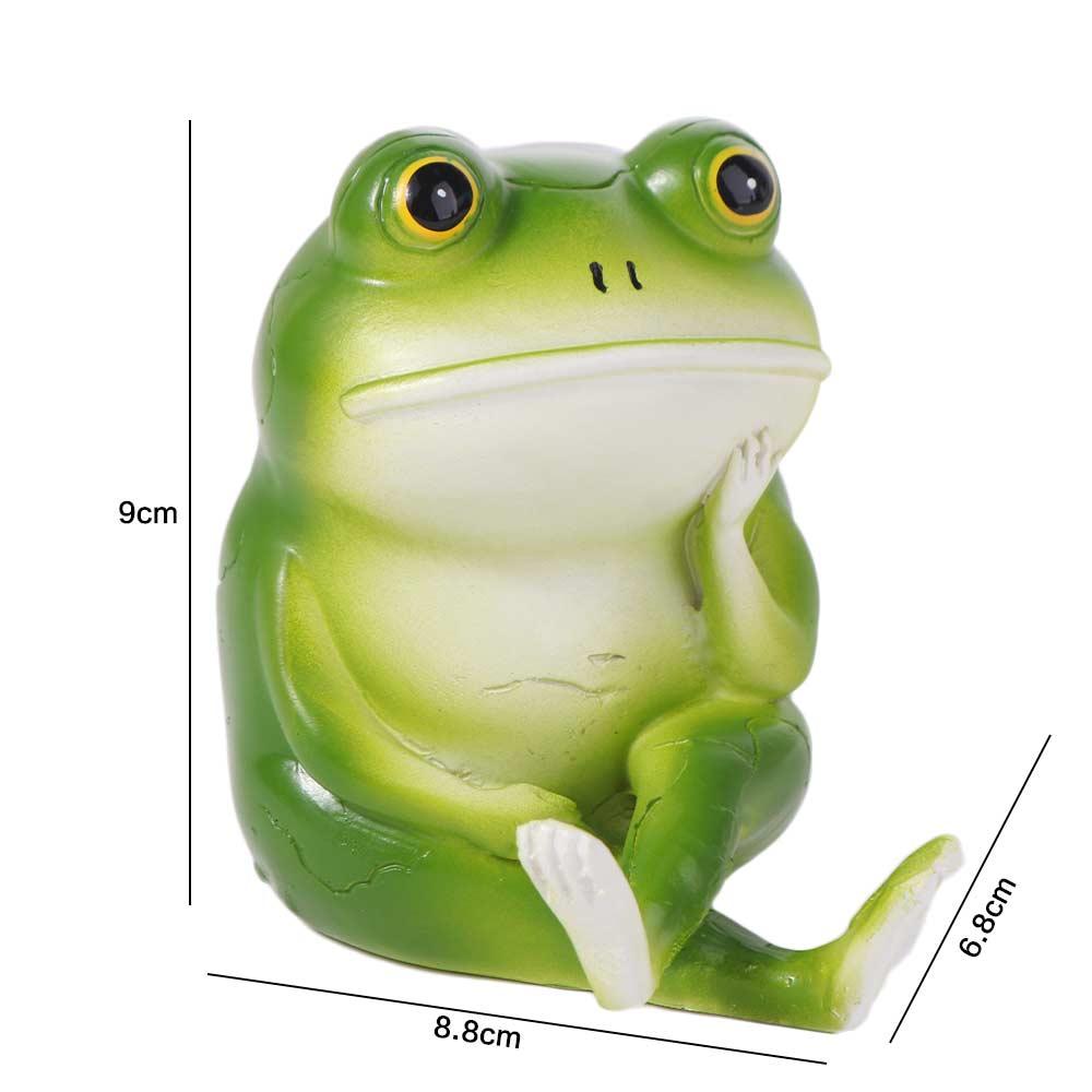 Roztomilá malá žabka, soška, pryskyřičné řemeslné výrobky, zvířecí ozdoba, doplňky pro mikro-krajinu