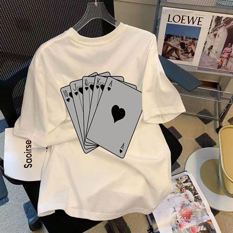 Summer Personalized Printed Short Sleeved T-shirt Loose Slimming Half Sleeved T-shirt Top Summer Top Half-sleeve