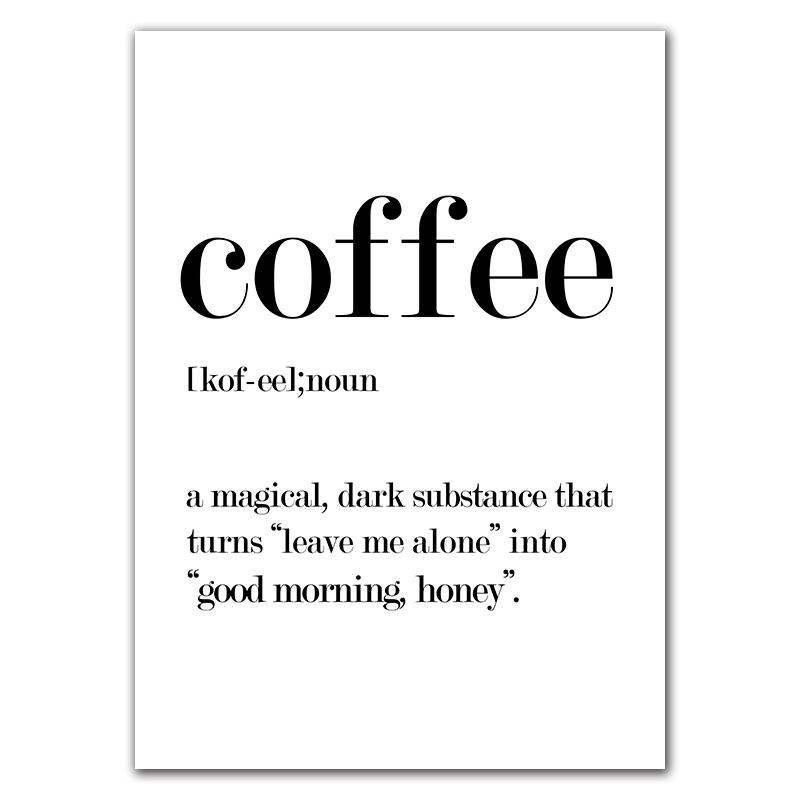 But First Coffee Quotes Kitchen Canvas Painting Nordic Black White Posters Print Modern Wall Art Picture Bar Cafe Decor HD3093
