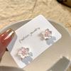Temperament Romantic Resin Stereo Blue White Camellia Flower Piercing Stud Earrings for Women Summer Korean Sweet Jewelry Gifts