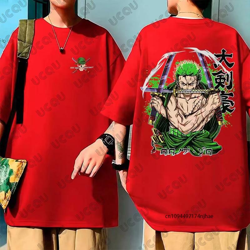 2026 Sommer Roronoa Zoro Cartoon Grafik Herren und Damen Baumwolle T-Shirt Kurzarm Cosplay T-Shirts Freizeit Oberteile