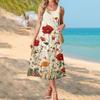Sleeveless Floral Print Maxi Dress for Women Casual Loose Fit Summer Dresses for Women Uk Ladies Summer Dresses Uk
