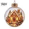 Kleine kerstcadeaus Transparante kerstballen, Acryl hangdecoratie met peperkoekhuisje Feestelijke huisaccenten Rendier Kerstman Boom Binnen
