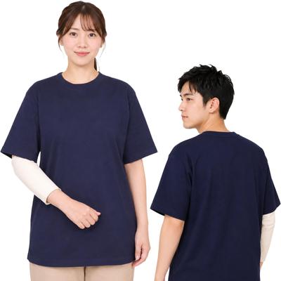 [KIRARERU] Short-sleeved T-shirt [For Right-side Fracture Only] Unisex. Can Be Changed by Oneself While Wearing a Cast (Navy, M)