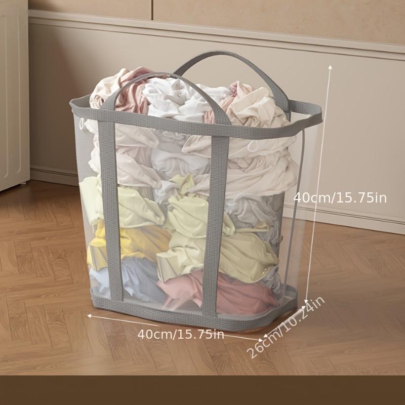 Boho Style Fabric Laundry Basket Foldable Pop Up Hamper with Side Pocket and Reinforced Handles for Laundry Bathroom Dorm Travel