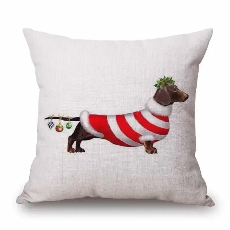 Hand Painting Dachshund Dog Posters Cushion Covers Sausage Pet Animals Pillowcase Decorative Pillows for Sofa