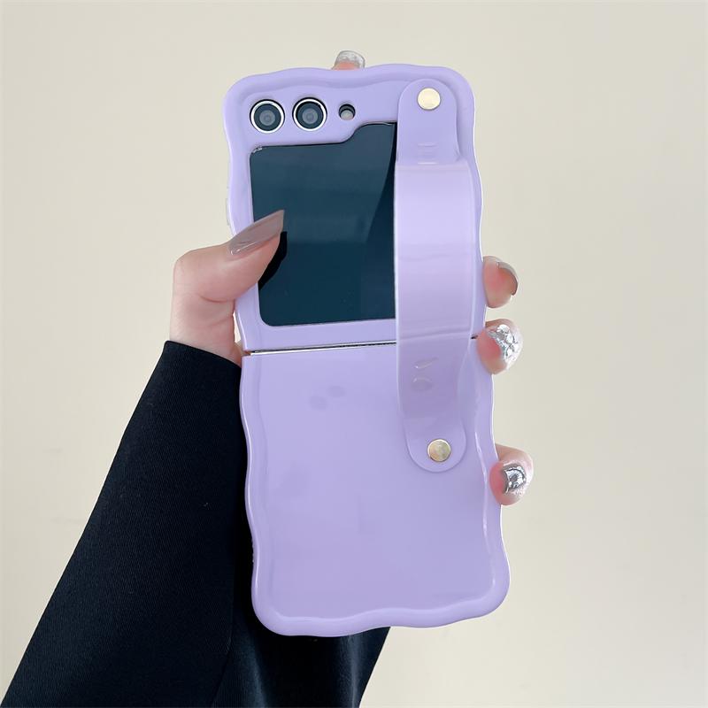 Wave Candy Color Applies To Samsung Zflip5 Mobile Phone Case Zflip3 Folding Screen Zflip5 Anti-drop Protective Case Female