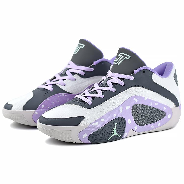 Jordan Tatum 2 Slip Resistant Abrasion Resistant Low top Basketball Shoes Men's Purple Gray White Asian Version FZ2203-600(team96-)