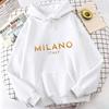 Lässige Trendige Milano Italia Buchstaben Druck Kapuzenpullover Lässige Kapuzenpullover Sweatshirts Herren Damen Oberteile Pullover Kapuzenpullover Sweatshirt