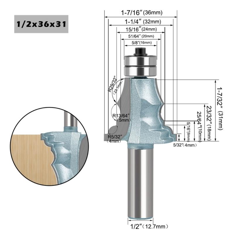 Frame Molding Router Bit Metal Door Bucket Line Knife Portable Handrail Knife Replacement for Woodwork Handrail Knife