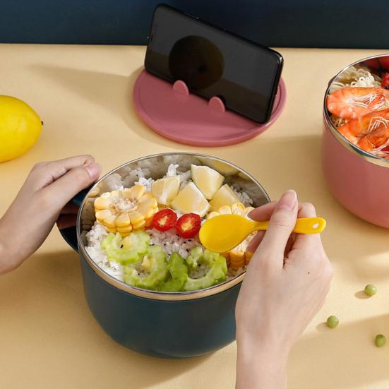 Noodle Bowl Durable Large Capacity Stainless Steel Lightweight Salad Bowl with Handle Home