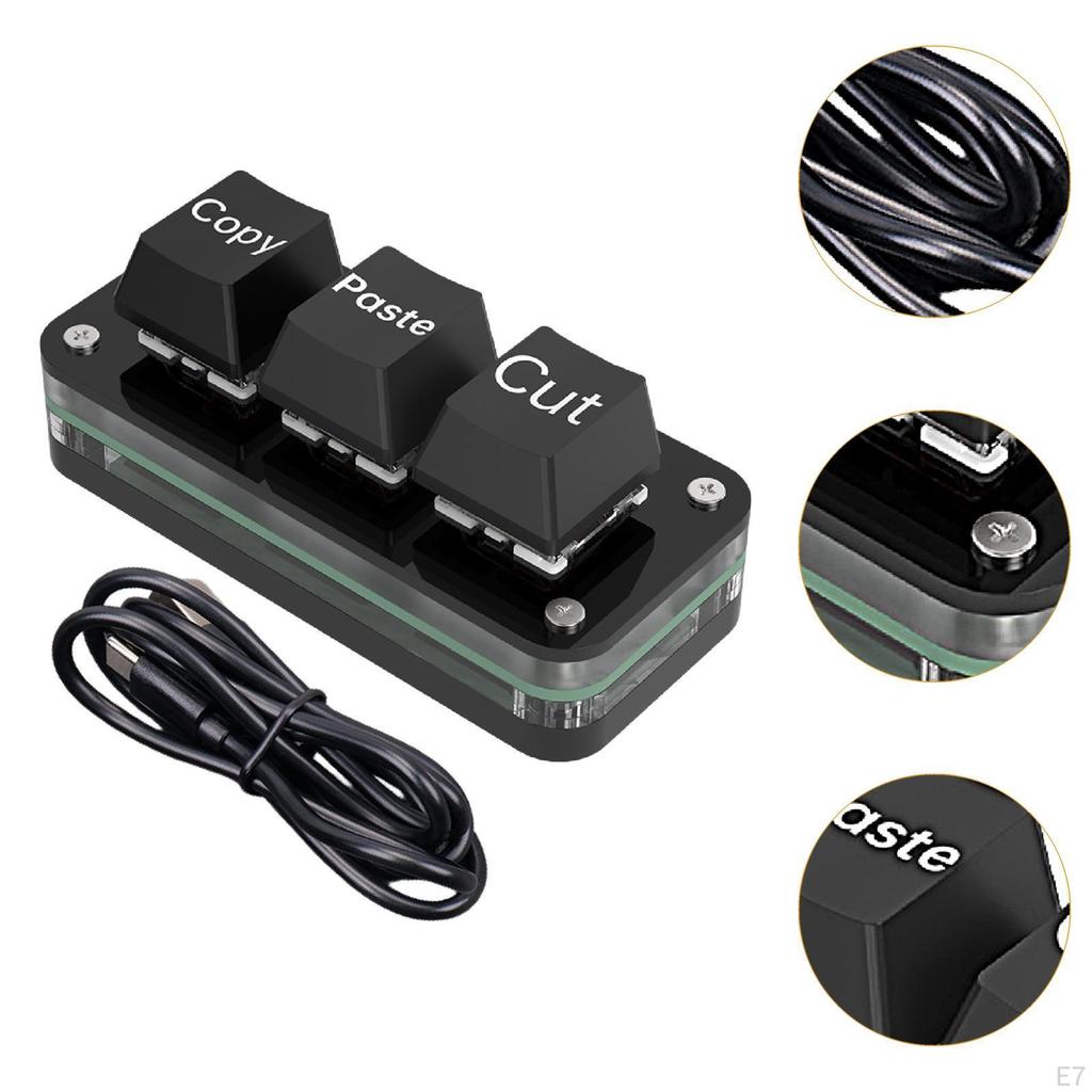 Mini 3 Key Keypad for , Mechanical Keyboard with Compact Design