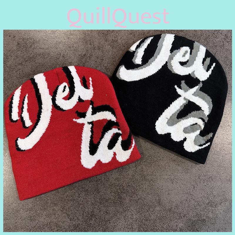 Knitted Alphabet Jacquard Hat Neutral Warm Hat For Street Casual Wear Daily