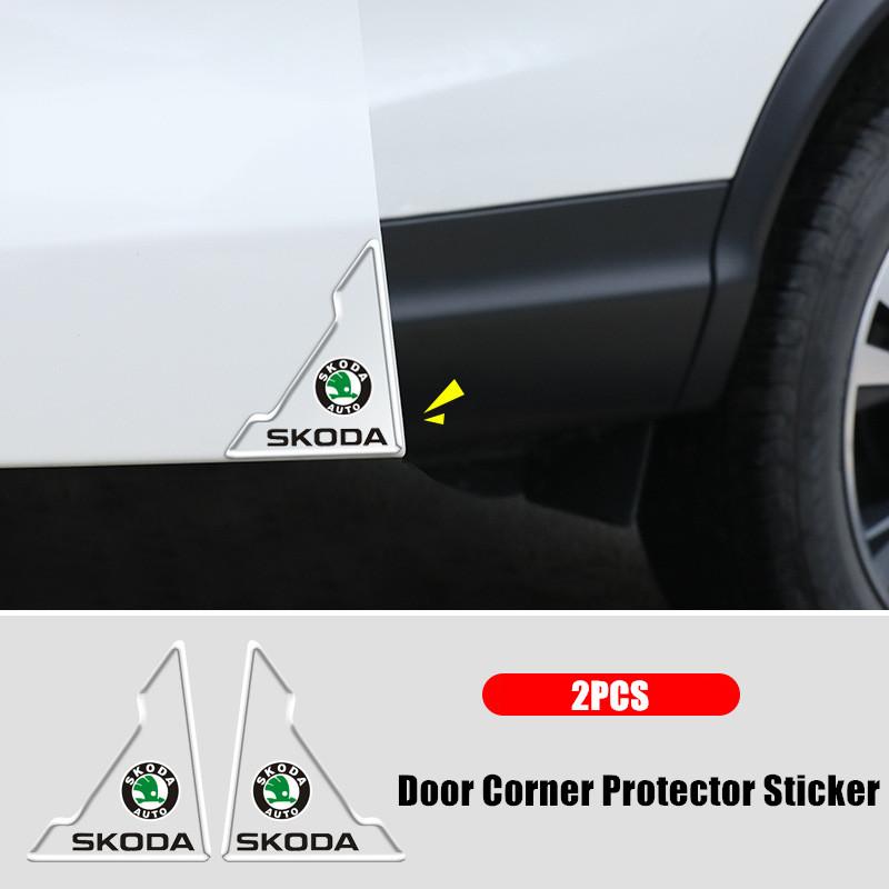 Clear Invisible Door Corner Anti-Collision Protector Sticker 2PCS Self-Adhesive Anti-Scratch Car Styling For Skoda Octavia A5 A7