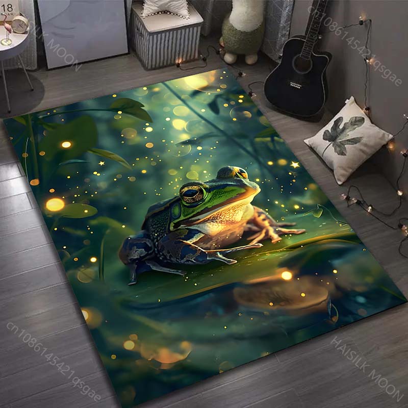 

1PC Frog with twinkling starlight Carpet for Living Room Bedroom Sofa Home Decor Rus Non-slip Floor Mat Luxury Gift 40cm x 60cm