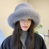  New Autumn Winter Women's Fashion Fur Cap Fur Hat Fur Hats Mongolian Hat Brimless Plush Fluffy Skiing Riding Warm Caps