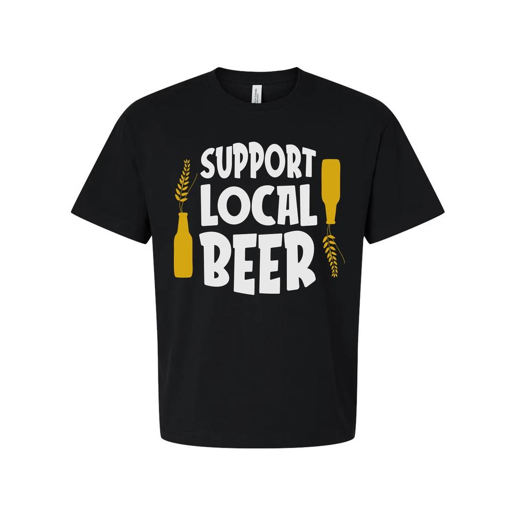 Support Local Beer Graphic Tee For Beer Enthusiasts Unisex T Shirt Casual Wear E
