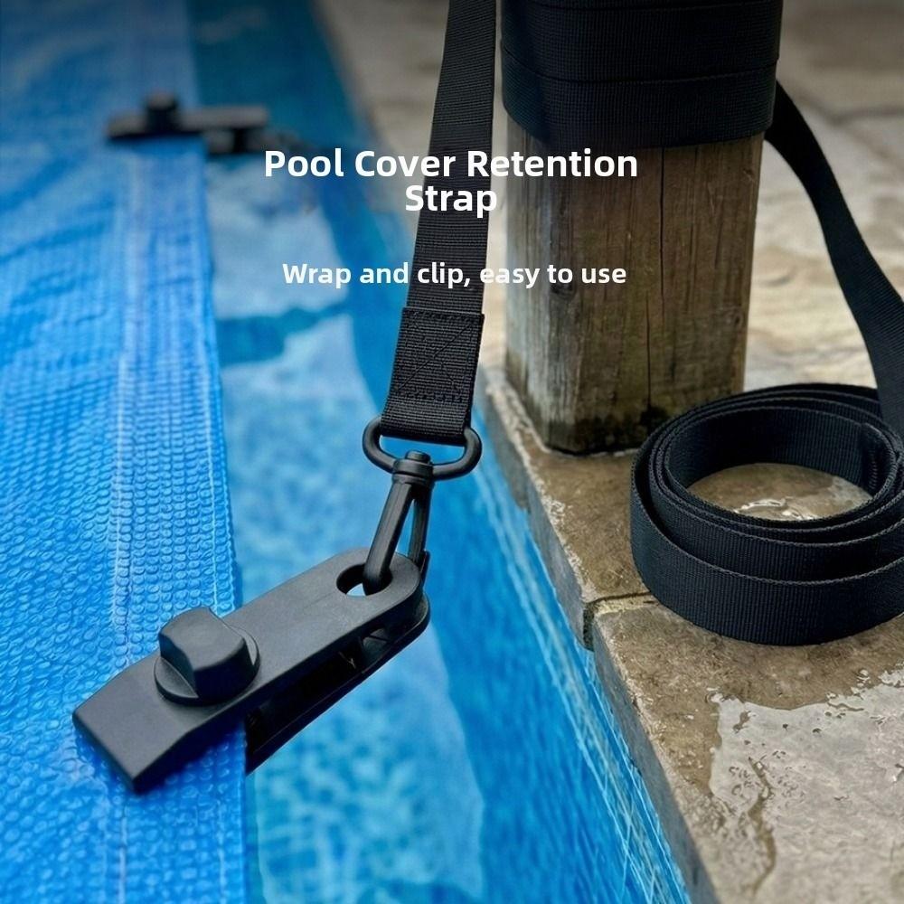 1/6Sets Black&Blue Reel Attachment Kit Windproof Solar Cover Attachment Kit Straps