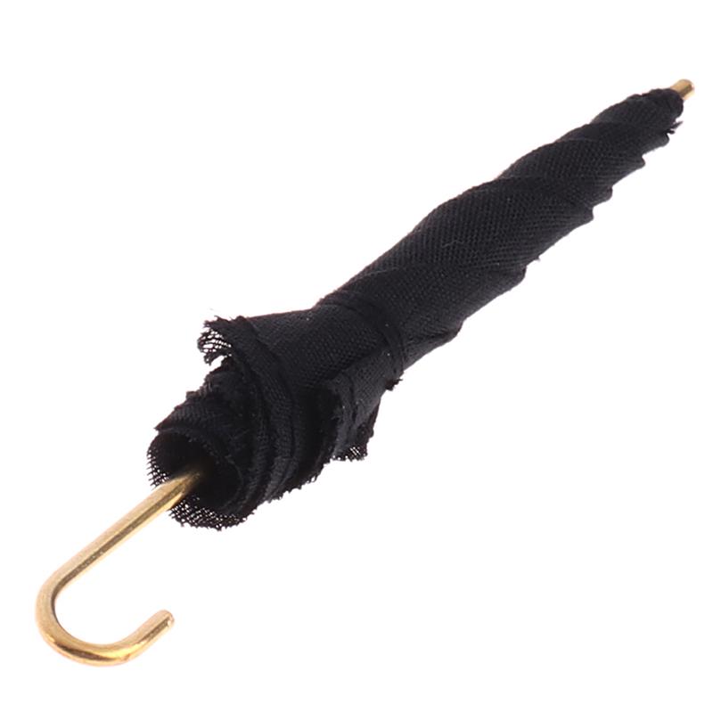 1:12 Dollhouse Miniature Black Umbrella Model Toys Accessories Decoration