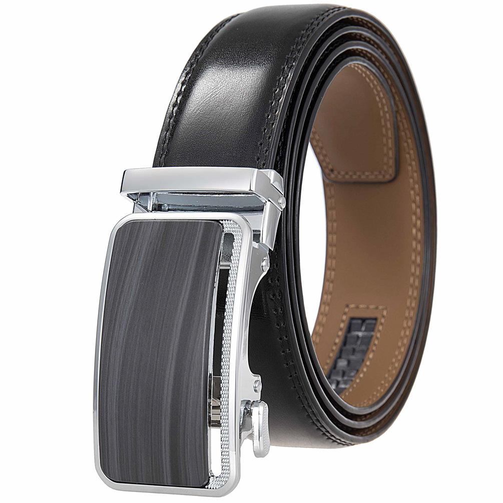1Pcs Fashion Versatile Business Men'S Belt, Cowhide Belt Automatic Buckle Men'S Belt Ly36-35576-1