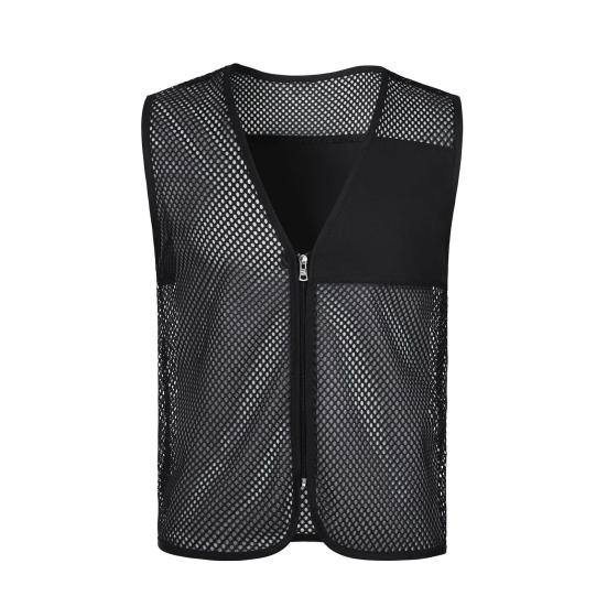 Adults Volunteer Vest Waiter Bartender Work Uniform Event Activity Sleeveless Jacket Supermarket Zipper