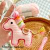 Handmade DIY Rainbow Horse Zodiac Pony Pouch Doll Keychain Hanging Ornament DIY Fabric Package Knitting Present [Material Kit]