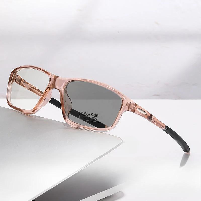 

0-50~ -75 фотохромные цветные очки для близорукости ультралегкая версия со степенью защиты от синего света плоские очки солнцезащитные очки спортивные 0 Anti blue light