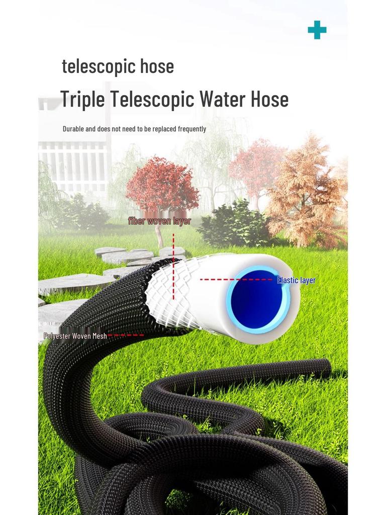 High-Pressure Car Wash Hose: Sun-Resistant, Antifreeze, Telescopic, Multi-Purpose for Car, Courtyard, and Garden Use