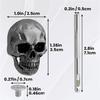3D Skeleton Pins Metal Skull Rivet Screw Leather Craft Tool Skull Head Button Screws with Drilling Tool For Crafting