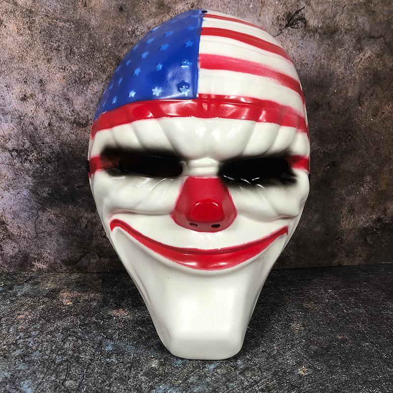 Хэллоуин PAYDAY 2 Старик Рыжий Клоун Маска - Ужасающий Реквизит с Национальным Флагом
