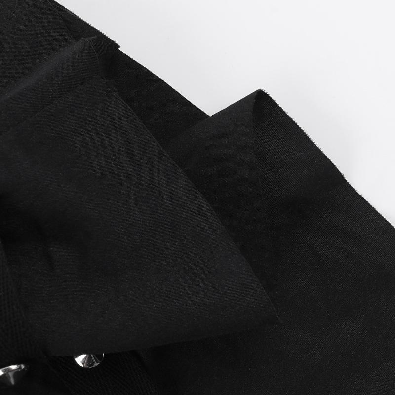 AltGoth Emo Alt Mall Fusta gotică femei Streetwear Harajuku Cyber ​​Punk Y2k Grunge Rive cu șireturi Fusta în linie A cu talie înaltă Clubwear