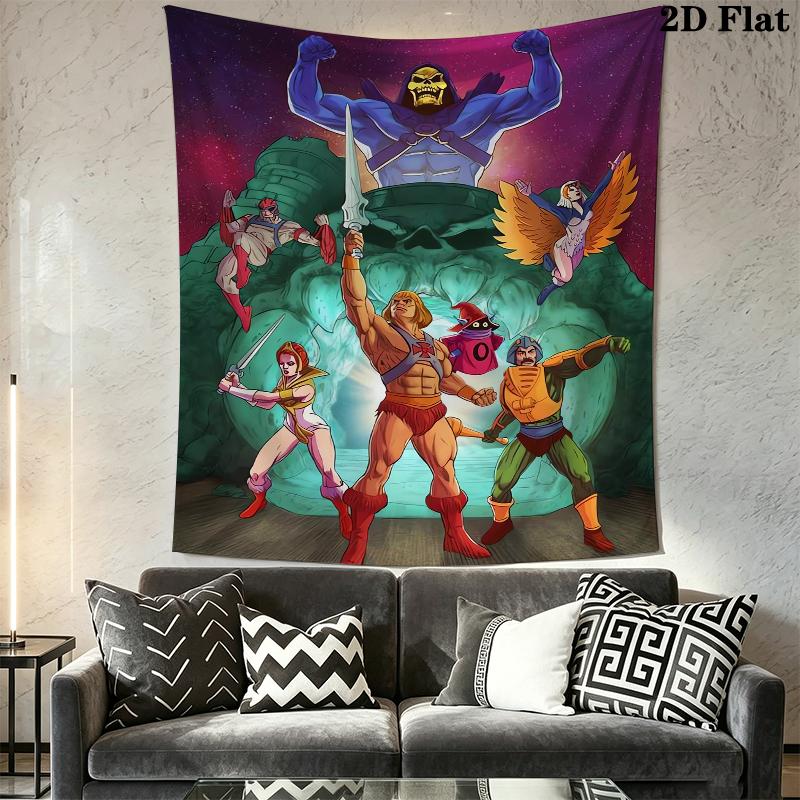 He Man Wall Tapestry Aesthetic Wall Hanging Printed Fabric Blanket Decorative Tapestries for Bedroom Living Room Home Decor