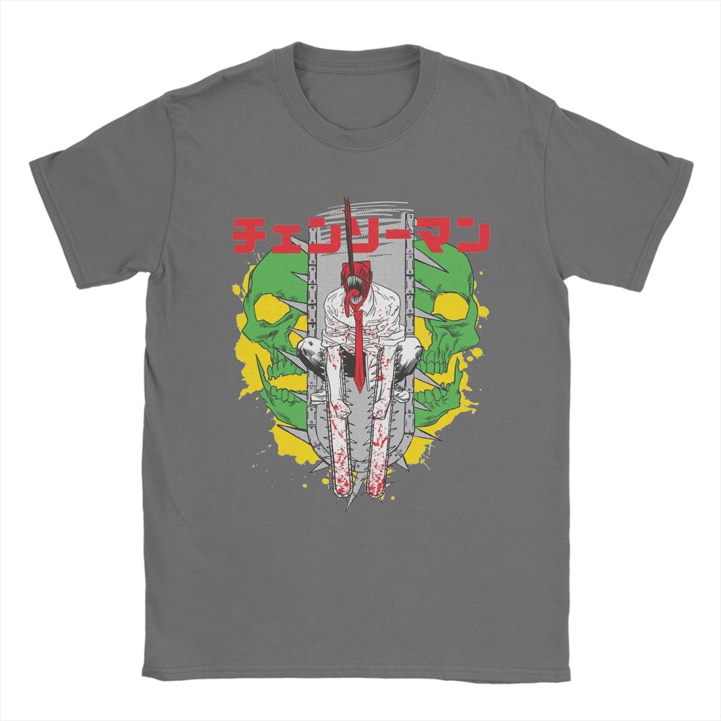 Funny Denji Anime Cartoon Manga T-Shirt Men Cotton Short Sleeve Chainsaw Man O-neck Summer TopsTops