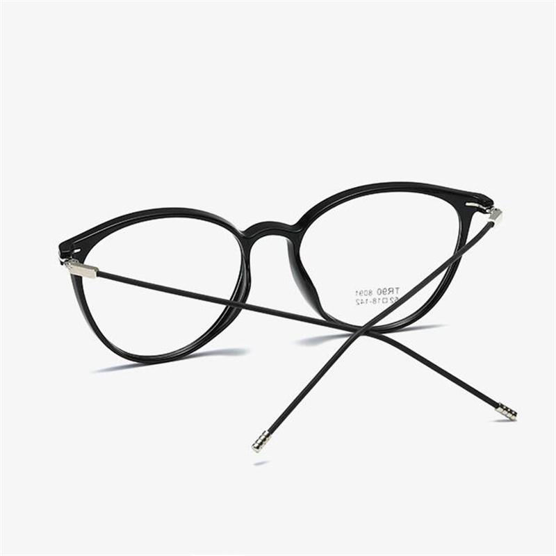 Transparent Gray Oval Nearsighted Glasses Ultralight  Steel Wire Leg Prescription Eyeglasses Diopter 0 -0.5 -1.0 To -6.0
