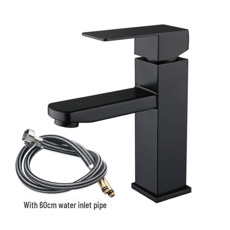 Black Square Stainless Steel Hot & Cold Water Faucet