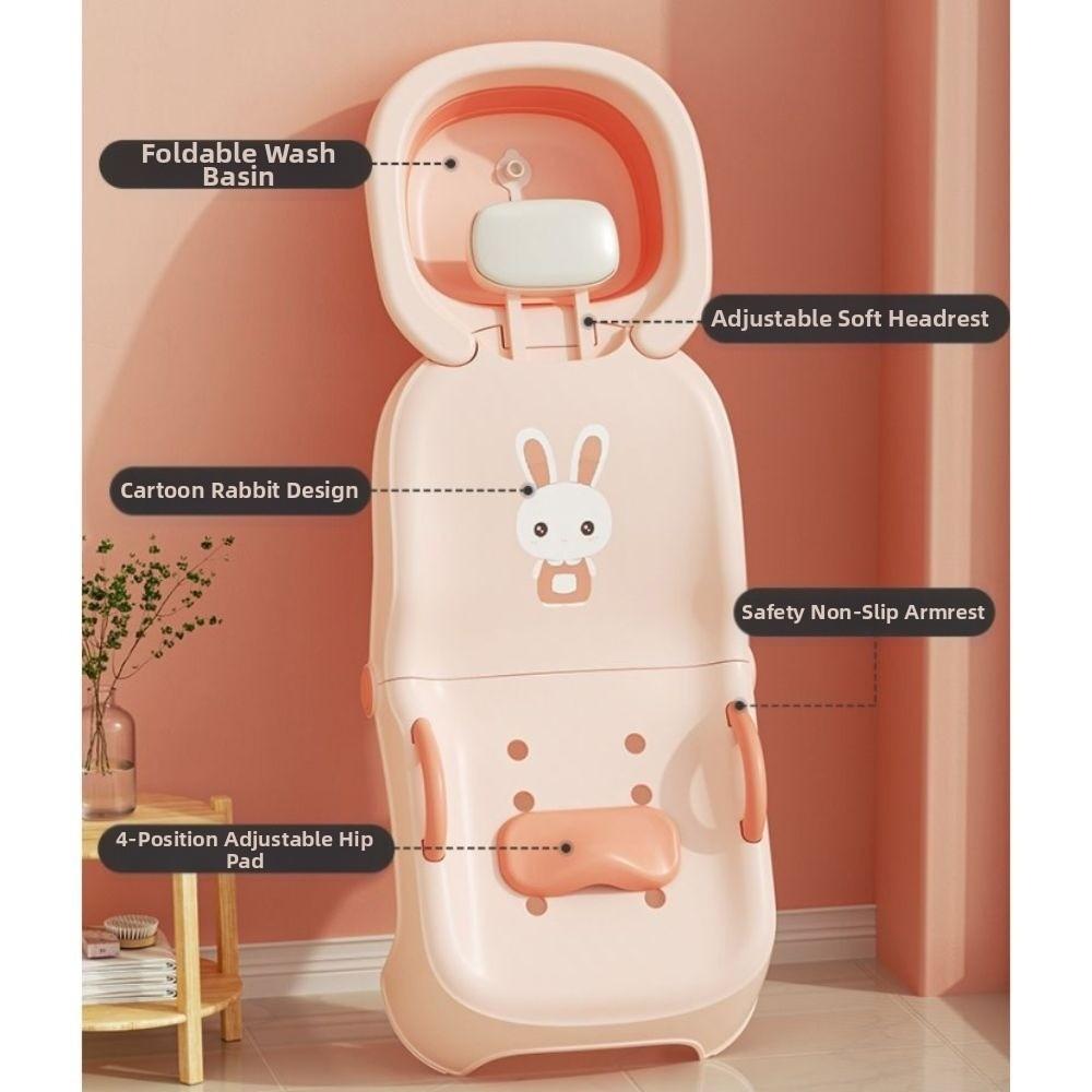 Faltbarer Baby-Haar-Pool-Bett Verstellbarer Salon-Sitzstuhl Kinder-Shampoo-Stuhl Jungen Mädchen