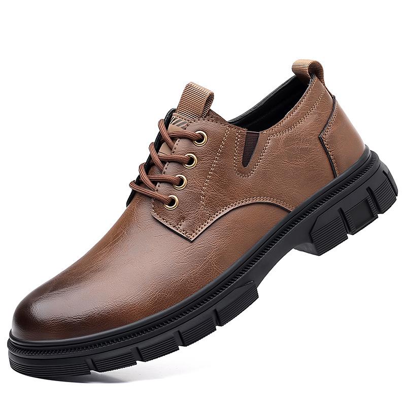 2025 Four-season Tooling Shoes Men's Business Leather Shoes Men's Casual Driving Shoes Soft-soled Shoes