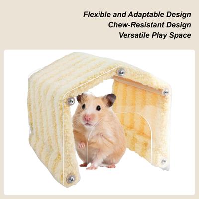 Hamster Tunnel House Habitat Space Saving Decoration Animal Tunnel With Acrylic Door For Hedgehog Chinchilla Hamster Chewing