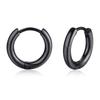 Vnox Simple Classic Hoop Earrings for Women Men Glossy Stainless Steel Small Huggie Earrings Unisex Casual Jewelry