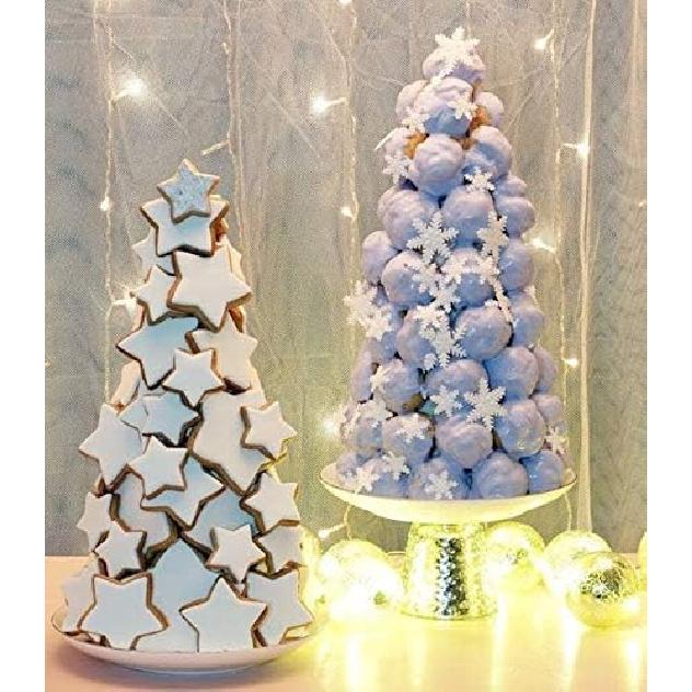 Antallcky Star Cookie Cutter Set-5 Pcs Stainless Steel Five-pointed Star Biscuit Molds Fondant Cake Cookie Cutter Set Pastry Mold-for 3d Christmas