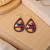 1 Pair Hollow Drop Earrings for Women, Fourth of July Independence Day Earrings, American Flag Stars Stripes Design Hook Earrings