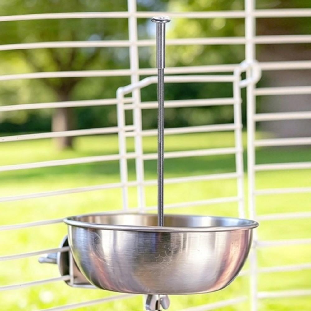 Splash-Proof Bird Food Holder Stainless Steel Vegetable Skewer Parrot Feeder Pet Container