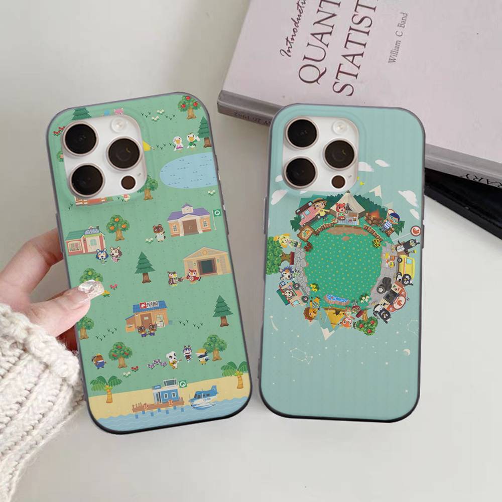A-Animal C-Crossing Phone Case Corrugated Pattern Phone Case For iPhone 17 Air 16 15 14 13 Plus Pro Max Matte Shockprooof Cover
