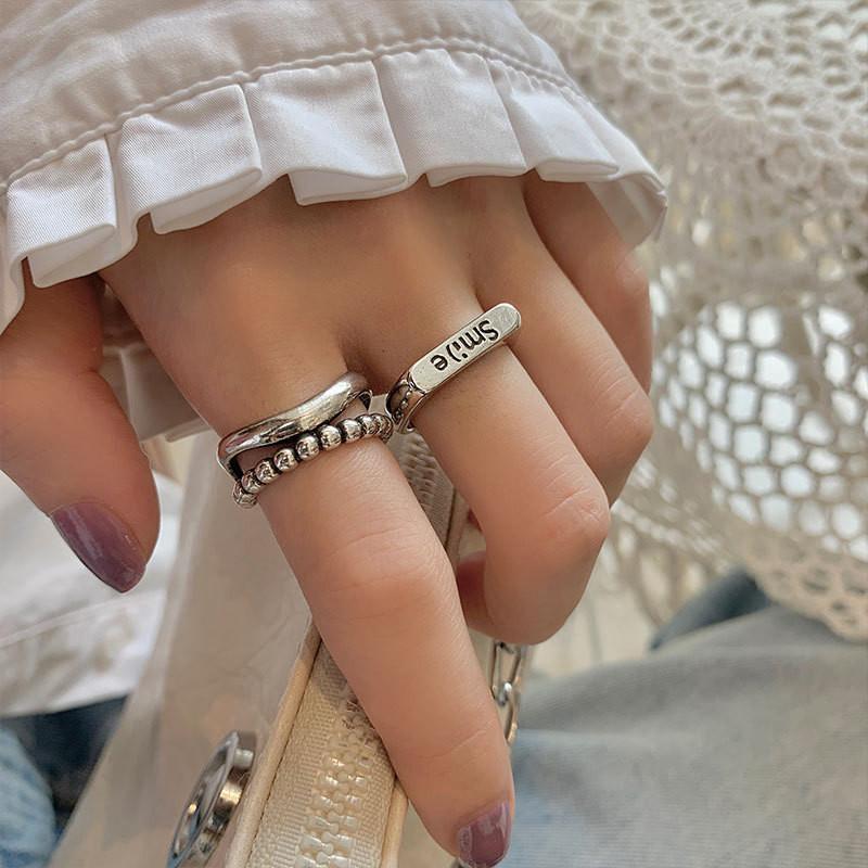 Adjustable Open Stunning Ring With Geometric Retro Themes For Womens Fashion Accessory
