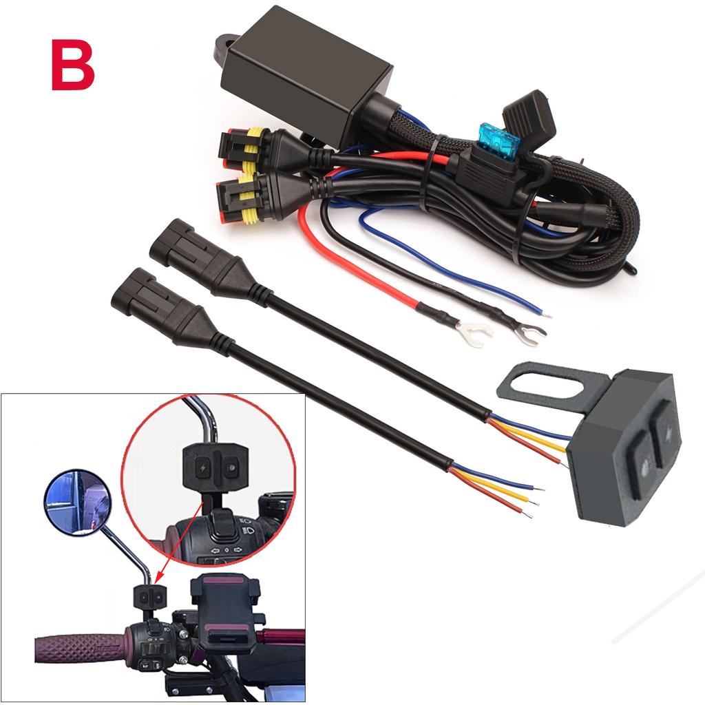1set Motorcycles LED Fog Light Wiring Harness Relay Wire For Motorbike Motorcycle Fog Led Light with Flash Controller