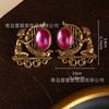 Vintage Retro Egyptian Pharaoh Revival Series Earrings With Golden Palace Style Antique