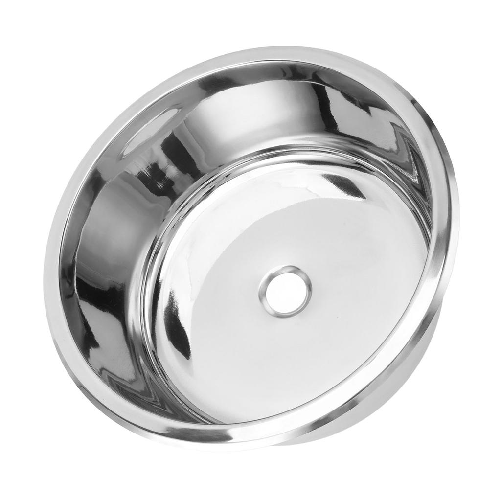 12 Zoll Einzelbecken Bar Spüle Polierter Edelstahl Runde Küchenspüle mit 40mm Ablaufloch für Bo