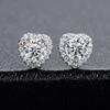 925 Sterling Silver Heart-Shaped Moissanite Geometric Earrings